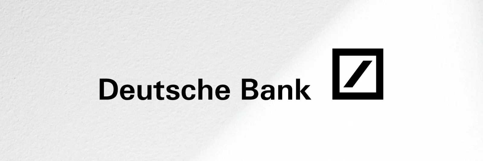 Logo of Deutsche Bank featuring blue text and a stylised blue square emblem.