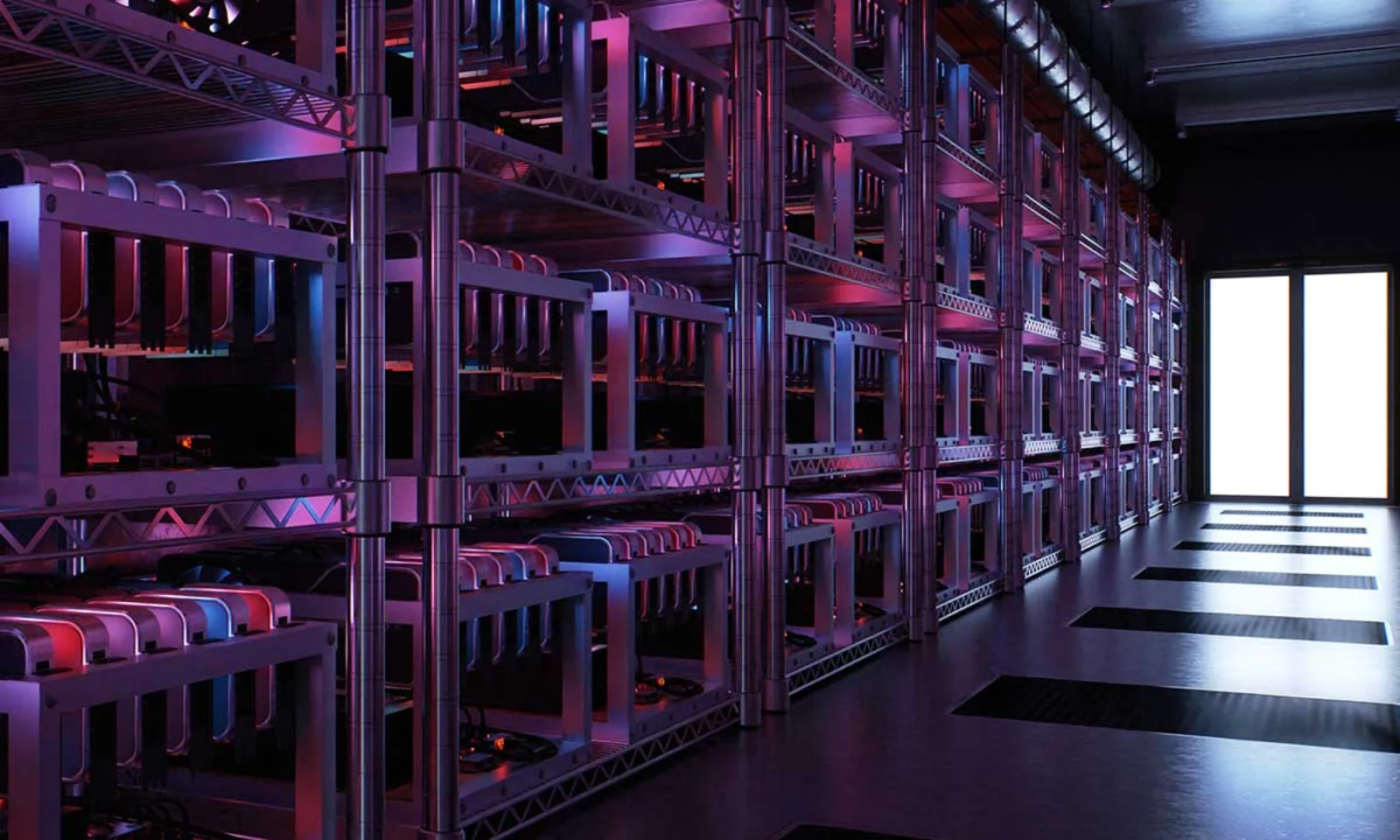 GFT Blog - How Predictive Maintenance Software Is Preventing Disasters in Oil & Gas—and Why It Matters Everywhere - 02 Close-up of the other side of a high-performance server rack with illuminated GPU units and cooling fans, used for AI-driven predictive maintenance and industrial data processing.